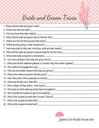 Bridal shower games help the proud women of the family mingle, have fun celebrate the bride. Free Printable Bride And Groom Trivia Quiz Wedding Trivia Bride Game Wedding Quiz