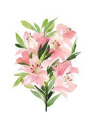 Handmade Watercolor Archival Art Print Lilies In By Yaochengdesign 25 00 Floral Watercolor Flower Painting Watercolor Flowers Paintings