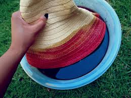 (which i foolishly forgot to take a proper before photo of, but it looked much like this one). Diy Ombre Straw Hat