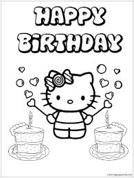 Help your kids celebrate by printing these free coloring pages, which they can give to siblings, classmates, family members, and other important people in their lives. Happy Birthday Hello Kitty 2 Coloring Pages Cartoons Coloring Pages Coloring Pages For Kids And Adults