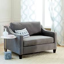 Chair and a half sleeper, fabric, foam, wood and steel, azure. Paidge Chair And A Half Twin Sleeper