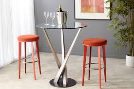 The metal base features four slim legs with crossbars that provide extra support. Elite Gus Round Barstool Modern And Contemporary Bar
