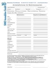 Nach ihrer anmeldung erhalten sie eine meldebestätigung. Anmeldeformular Fa R Mietinteressenten By Chaellers Simo Anmeldeformular Wg Pdf Pdf Archive