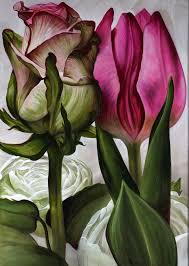 Blumen Valentinstag Flower Painting Canvas Flower Art Botanical Art