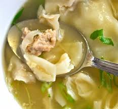 Wet the tip of a finger in water, and run it all along the outer edge of the wonton skin to moisten. Homemade Wonton Soup