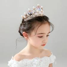 Tocado de Aro para el pelo coreano de cristal con perlas dulces, adorno  para el cabello para niños, corona, Kawaii francés comprar a buen precio —  entrega gratuita, reseñas reales con fotos —