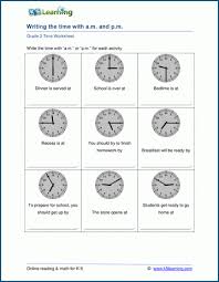 Is noon 12 pm and midnight 12 am? Writing Times With Am Pm Worksheets K5 Learning