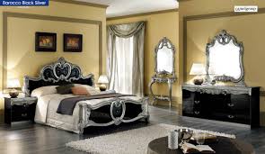 Black And Silver Bedroom Furniture Barocco Bedroom Set In Black Silver By Esf Traditional Bedroom Design Master Bedroom Furniture Classic Bedroom