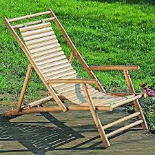 Amazon Com Whole House Worlds Key West Classic Sling Lounge Chair Natural Bamboo With Slats And Canvas Tortoise Shell Finish Chair Deck Chairs Lawn Chairs