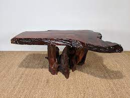 Oak dining table with steel base. Vintage Live Edge Redwood Coffee Table Epoxy Resin Epoch