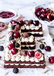 Had some trouble with the stripes on the 8, but. Schwarzwalder Kirsch Letter Cake Emma S Lieblingsstucke