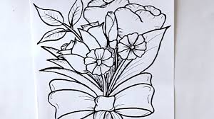 Como dibujar una rosa facil. Como Dibujar Un Ramo De Flores Dibuja Conmigo Dibujos De Flores Youtube