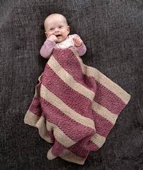 Mitered squares throw with a fabric lining. Diy Gemutliche Babydecke Mit Blockstreifen Stricken Himbeer