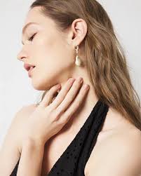 Francesca's Lina Pearl Cupchain Drop Earrings