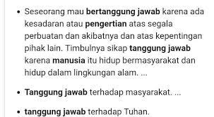 Tanggung jawab kepada tuhan menuntuk kesadaran manusia untuk memenuhi kewajiban dan pengabdiannya kepada tuhan yang maha esa. Sebutkan Dan Jelaskan Bentuk Bentuk Tanggung Jawab Manusia Brainly Co Id