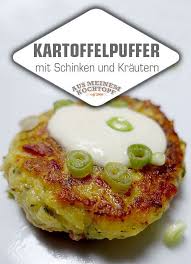 Kartoffelpuffer Mit Schinken Und Krautern Aus Meinem Kochtopf Kartoffelpuffer Kartoffelpuffer Rezept Kartoffeln Zubereiten