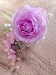 Rose Hair Clip Flower Hair Clip Lilac Rose Lilac Flower Etsy Chic Flowers Fabric Flower Brooch Flower Hair Clips