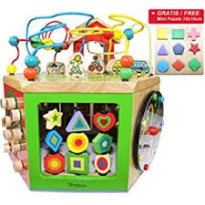 Easy Foxy Toy Activity Center Baby Grosser Motorikwurfel Spielzeug Aus Holz Fur Kinder Ab 1 2 Jahre Holzspielzeug Mo Kinder Spielzeug Spielzeug Motorikwurfel