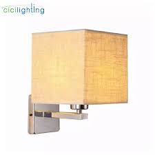 Modern Wall Lamp Led Bedside Lamp Bedroom Hotel Stair Wall Sconces Lighting Stainless Steel Black White Fabric Lampshade Fixture Wall Sconce Wall Lamp Ledmodern Wall Lamp Aliexpress