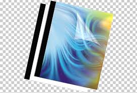 Bookbinding is the process of physically assembling a book of codex format from an ordered stack of paper sheets that are folded together into sections or sometimes left as a stack of individual sheets. Paper File Folders Plastic Bookbinding Book Cover Png Clipart Aqua Bind Blue Bookbinding Book Cover Free