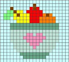 Small Bowl With Fruit Chart For Cross Stitch Knitting Knotting Beading Weaving Pixel Art And Other Crafting Projects Punto De Cruz Bordado Puntos