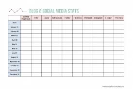 Blog And Social Media Stat Tracker Printable For Bloggers Social Media Stats Social Media Tracker Blog Social Media