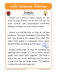 Monday is my favourite day. Insects Life Science Reading Comprehension Worksheet Have Fun Teaching
