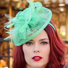 Green sales fascinator hat