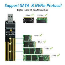 NVMe to USB Adapter, M.2 SSD to USB 3.1 Type A Card, Based Key M.2 Hard O3A1
