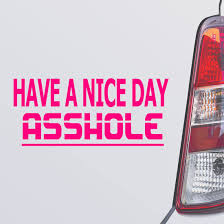 Amazon.com: Custom Brother - Have A Nice Day Asshole Pink Color Car Laptop  Wall Bumper Decal Sticker, DesA38 : Automotive
