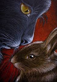 Black Cat Bunny Rabbit Valentine 9 Black Cat Art Cat Art Black Cat