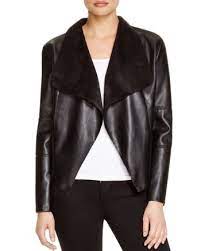 Bagatelle Draped Faux Leather Jacket Women Bloomingdale S Black Faux Leather Jacket Faux Leather Jackets Leather Jackets Women