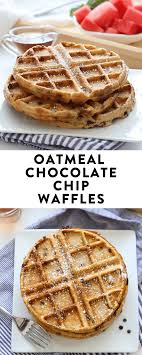 These banana oat waffles are so versatile and can be topped with pretty keyword: Oatmeal Chocolate Chip Waffles The Healthy Maven