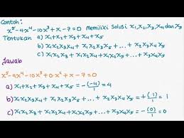 Cara menghitung akar pangkat 2: M103 Fungsi Polinom Suku Banyak Dan Solusinya Jumlah Dan Hasil Kali Akar Youtube