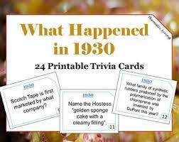 15 trivia questions, rated average. 1937 Trivia Etsy