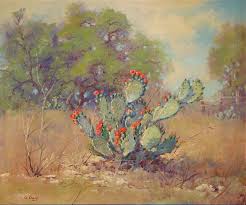 At artranked.com find thousands of paintings robert wood paintings, robert wood texas bluebonnets painting. Robert Wood G Day Blooming Prickly Pear Cactus 464 Texas Art Vintage Texas Paintings