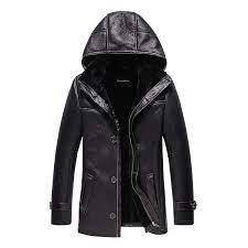 415 Men S Shearling Jacket Lambskin Fur Outerwear Black Long Coat Genuine Hooded Leather Ja Mens Shearling Jacket Leather Jacket With Hood Leather Jacket Men
