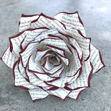 Book Page Rose 3 Or 5 Inch Paper Book Flowers Choose Tip Etsy Book Flowers Book Page Roses Book Page Flowers