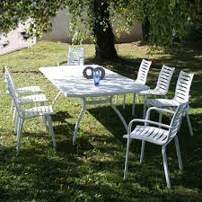salon jardin resine 8 places table 210 265 floris 6 chaises 2 fauteuils country blanc evolutif mobilier de salon decoration exterieur jardins