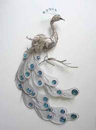 Fanciful Silver Peacock Wall Art Decor Metal Hanging Bird Feathers Sculpture Peacock Wall Art Metal Wall Art Decor Peacock Wall Decor