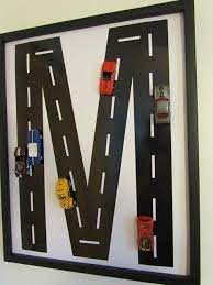 Really cute and affordable diy room decor, inspired by tumblr watch video ⬇ on tabitha rose channel. Diy Race Car Monogram Wall Art Kids Rooms Diy Cars Bedroom Decor Boys Room Diy