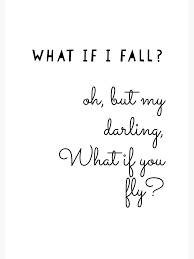 What If I Fall Quote Monochrome Greeting Card By Theperkypanda Redbubble