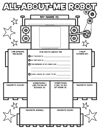 More free printable coloring pages for kids. All About Me Robot Coloring Page Az Coloring Pages All About Me Printable All About Me Worksheet I Robot