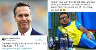 Michael vaughan‏подлинная учетная запись @michaelvaughan 14 ч14 часов назад. Michael Vaughan Claims Sanjay Manjrekar Has Blocked Him After His Trolls On Twitter Metrosaga
