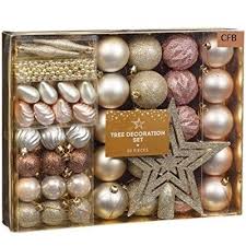 Rose Gold Brand New Christmas Tree Decoration Set 50pc Rose Gold Amazon Co Uk Rose Gold Christmas Rose Gold Christmas Tree Rose Gold Christmas Decorations