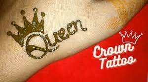 Look through these great images to make a royal choice! Stylish Crown Tattoo On Hand With Henna Queen Crown Tattoo With Mehndi Tiara Tattoo Fw Youtube