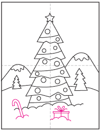 Christmas santa gifts coloring page. How To Draw A Christmas Tree Art Projects For Kids