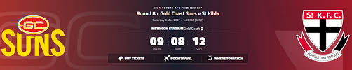 Gold coast suns vs st kilda saints. Nktx21faq4zusm