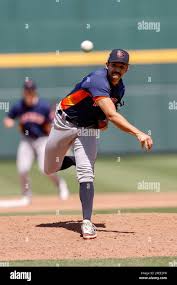 March 15, 2023, North Port FL USA; Houston Astros pitcher Adrian Chaidez  (94) delivers a pitch during an MLB spring training game against the  Atlanta Stock Photo