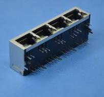 Four Ports Tab-up LED with Metal Shield EMI Fingers RJ45 ...
